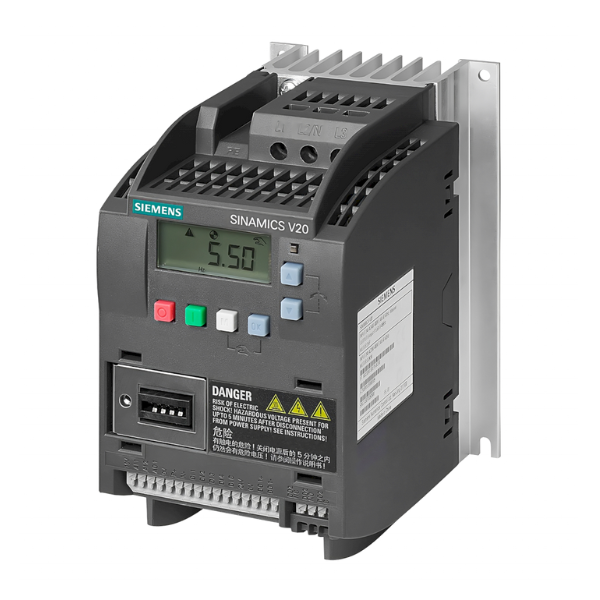 Variador de Frecuencia V20 380VCA LO: 0,75kW/1HP HO: 0,75kW/1HP S/Filtro MB RTU Siemens