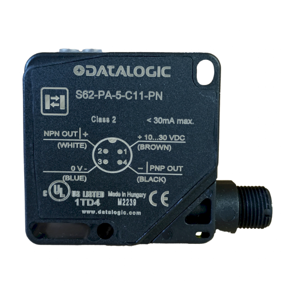 Sensor Detección Difusa Rectangular 4 Hilos 24VCC 2Mts Plastico Datalogic